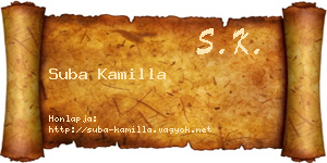 Suba Kamilla névjegykártya